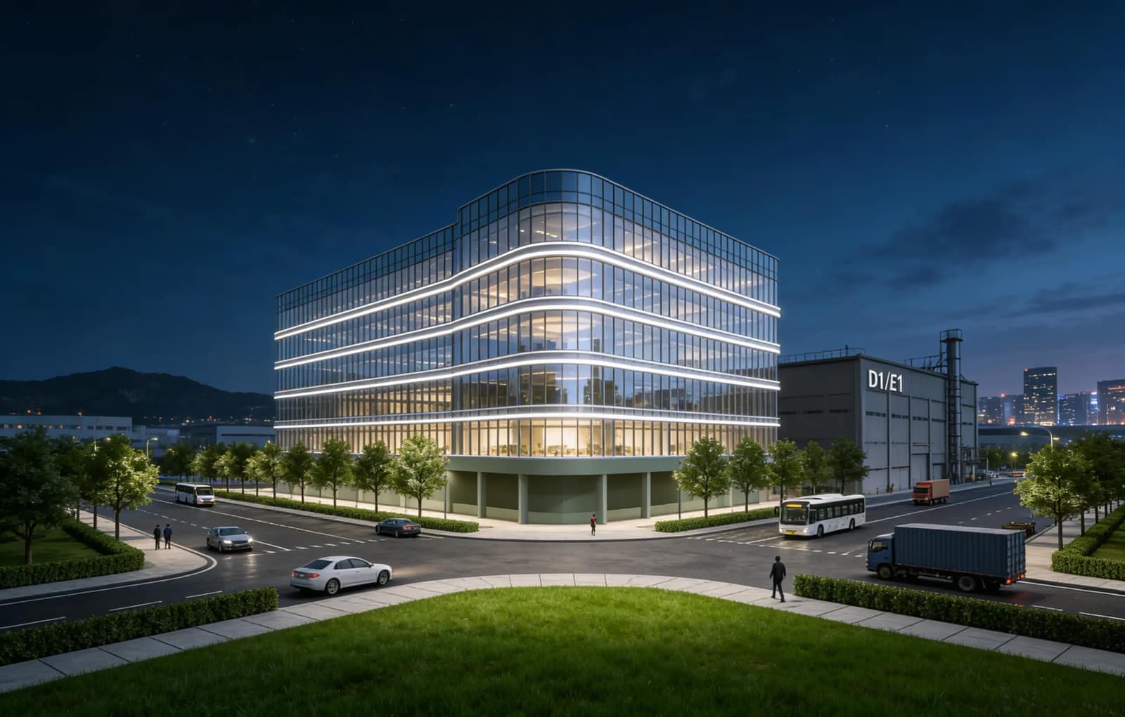 Modern steel structure showroom building for car and commercial display use