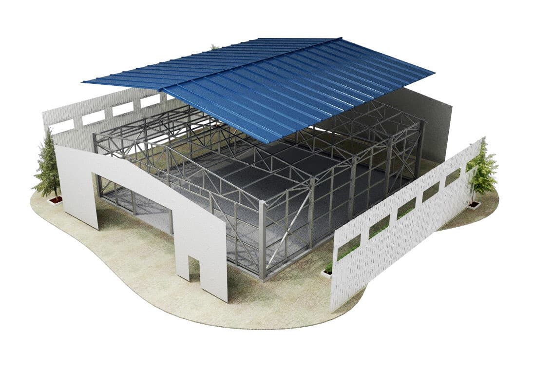 Large Span Heavy Steel Structure Warehouse with windows and Doors and Wall Panels Installed - 5